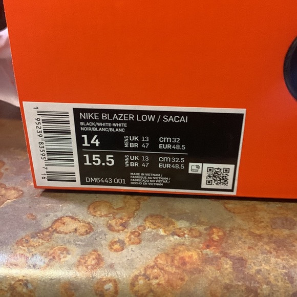 Patent Black Nike Blazer Low / Sacai SIZE 14 - Picture 9 of 10
